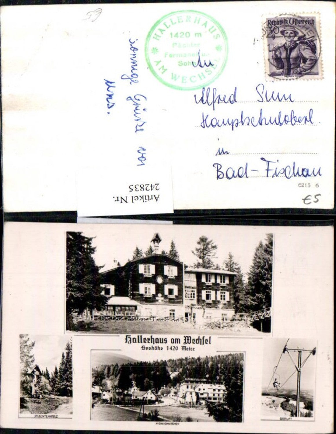 242835,Hallerhaus am Wechsel Mönichkirchen Hotel Lang Berglift Studentenkreuz Mehrbildkarte