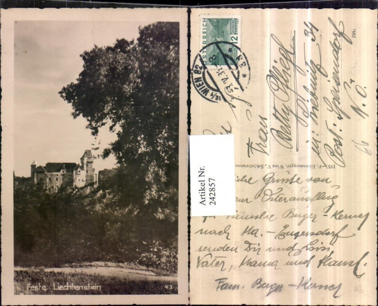 242857,Feste Burg Liechtenstein b. Mödling