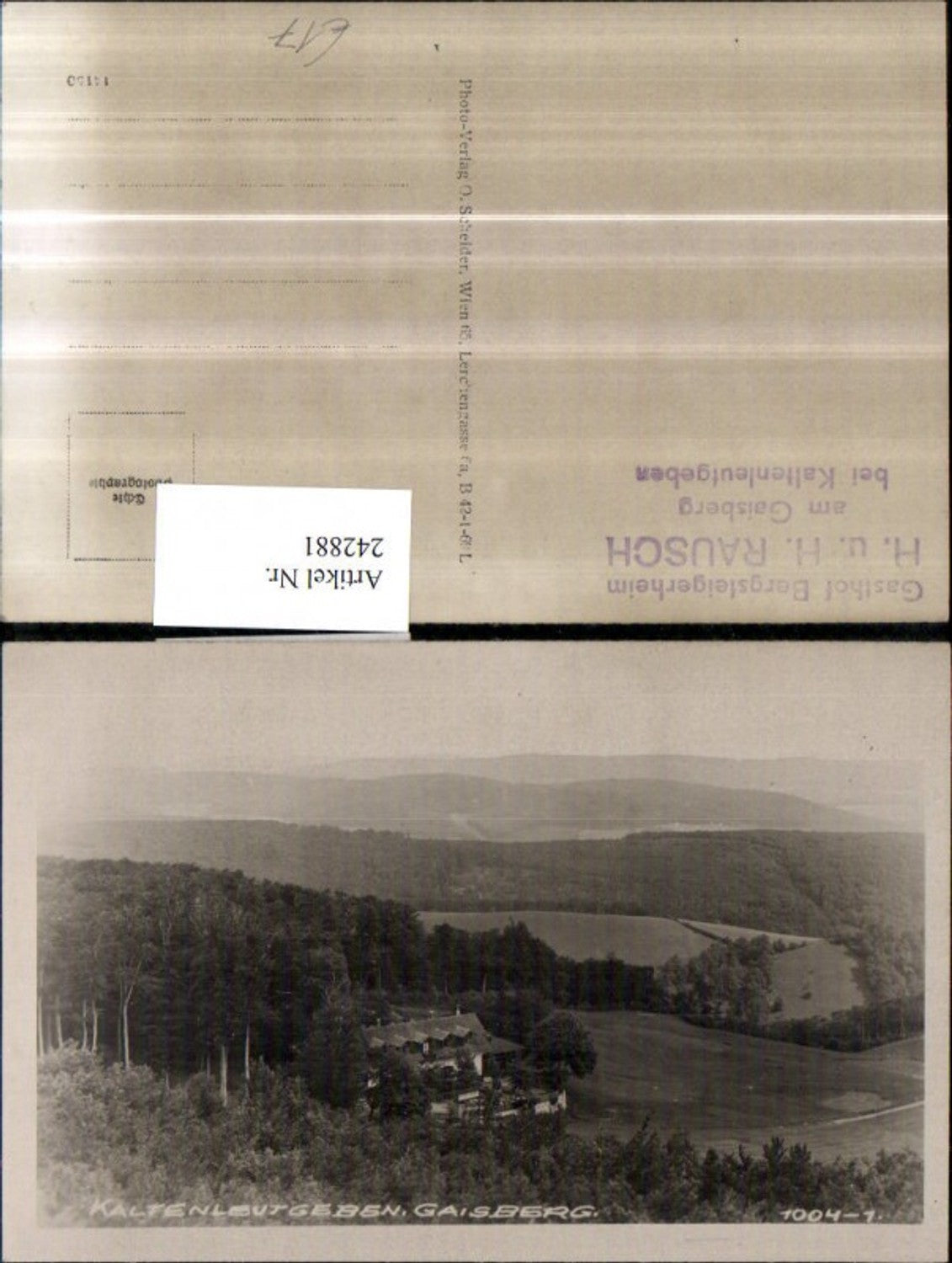 242881,Kaltenleutgeben Gaisberg Gasthof Bergsteigerheim