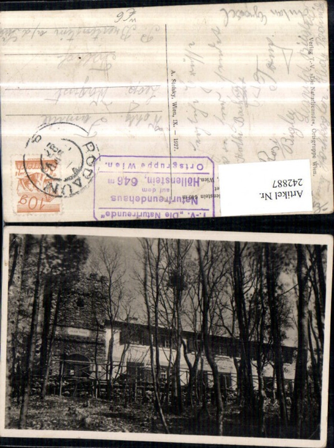 242887,Naturfreundehaus auf d. Höllenstein b. Kaltenleutgeben