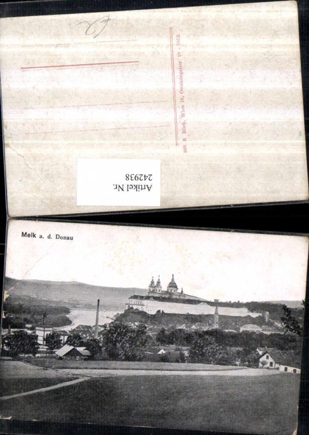 242938, Melk on the Danube, partial view of the monastery