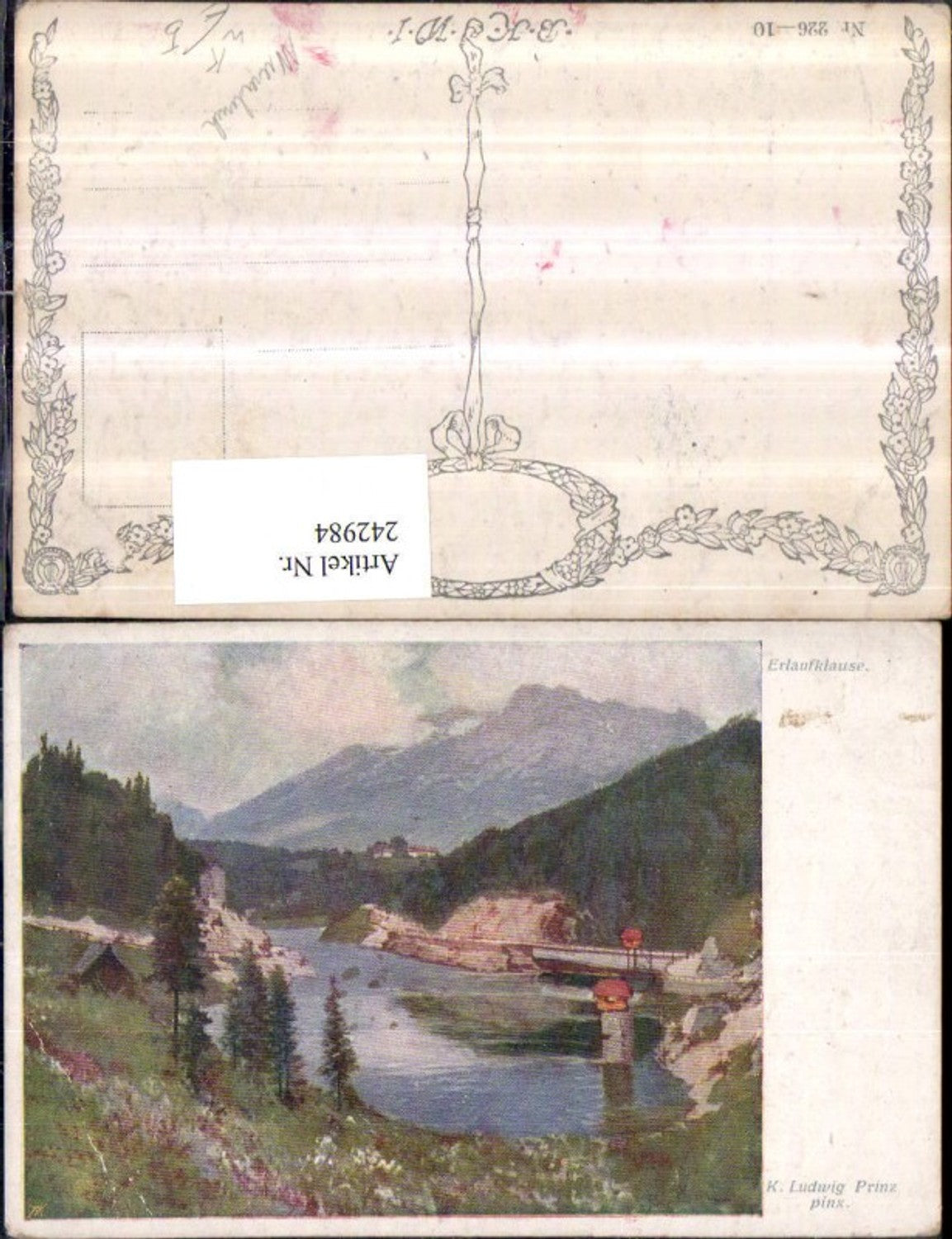 242984,Künstler AK K. Ludwig Prinz Erlaufklause b. Wienerbruck pub Brüder Kohn B.K.W.I. 226/10