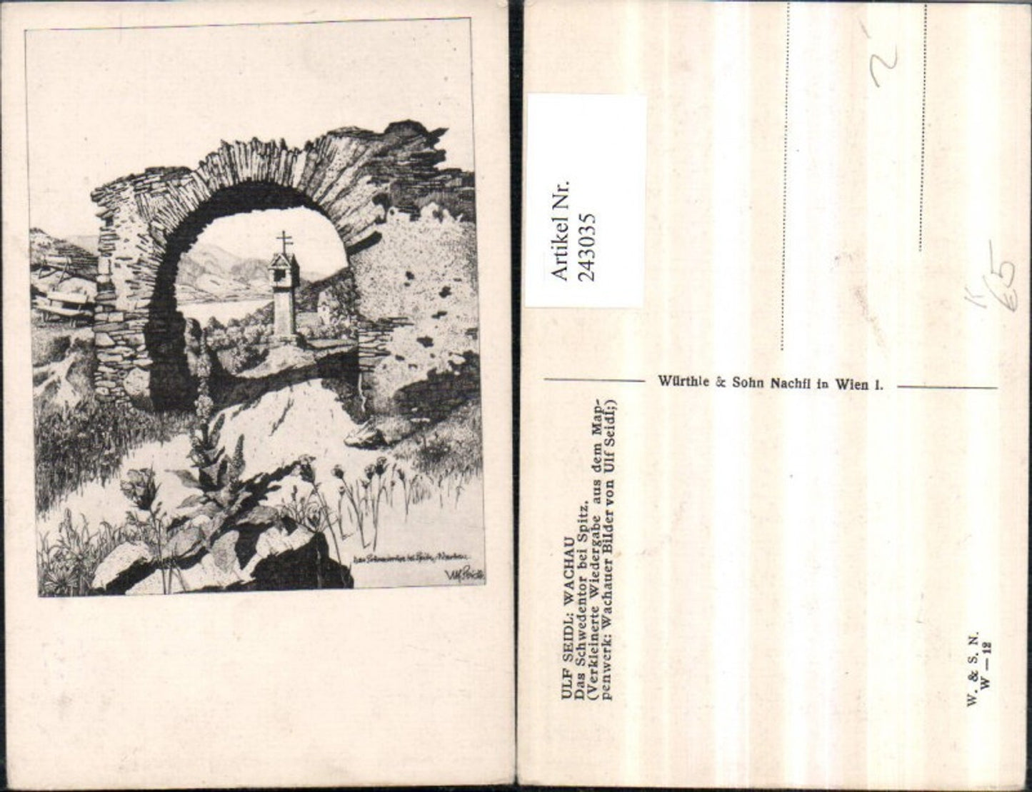 243035,Künstler AK Ulf Seidl Wachau Schwedentor b. Spitz Bildstöckl