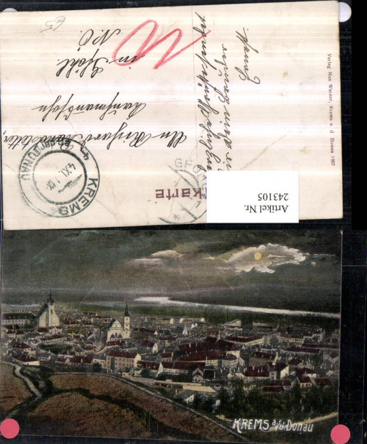 243105,Krems an d. Donau Totale im Mondschein