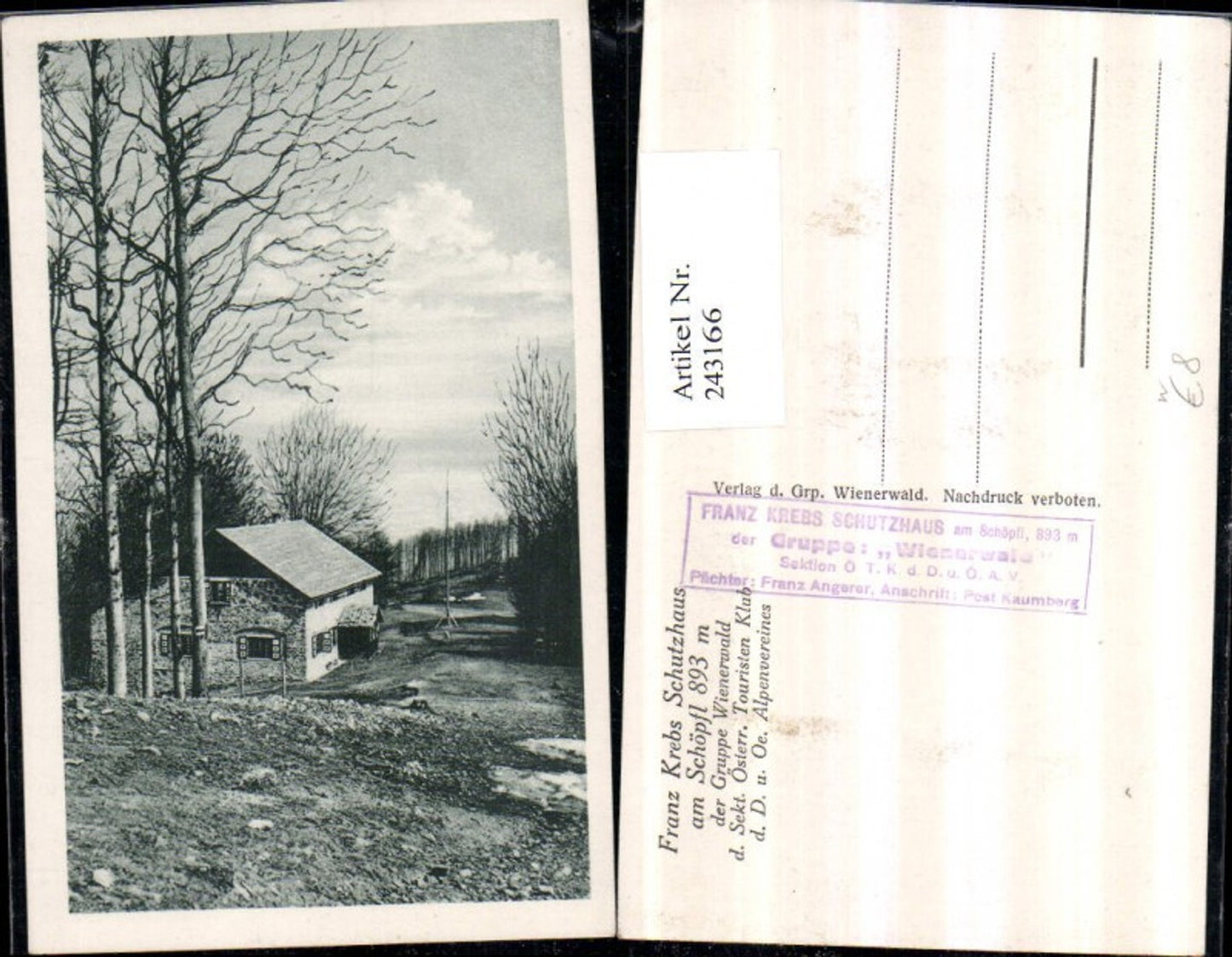 243166,Franz Krebs Schutzhaus am Schöpfl b. Klausen-Leopoldsdorf