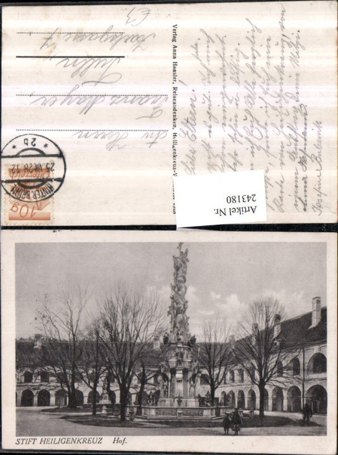 243180,Stift Heiligenkreuz Hof Dreifaltigkeitssäule