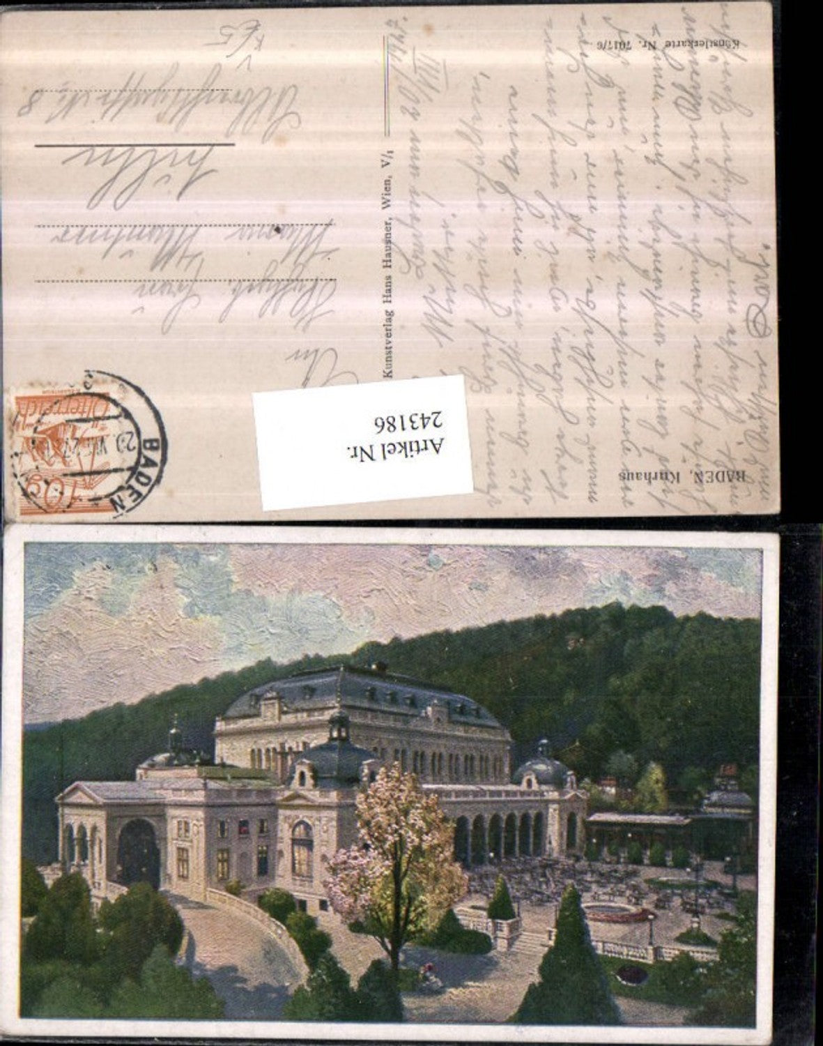 243186,Künstler AK Baden b. Wien Kurhaus pub Hans Hausner 7017/6