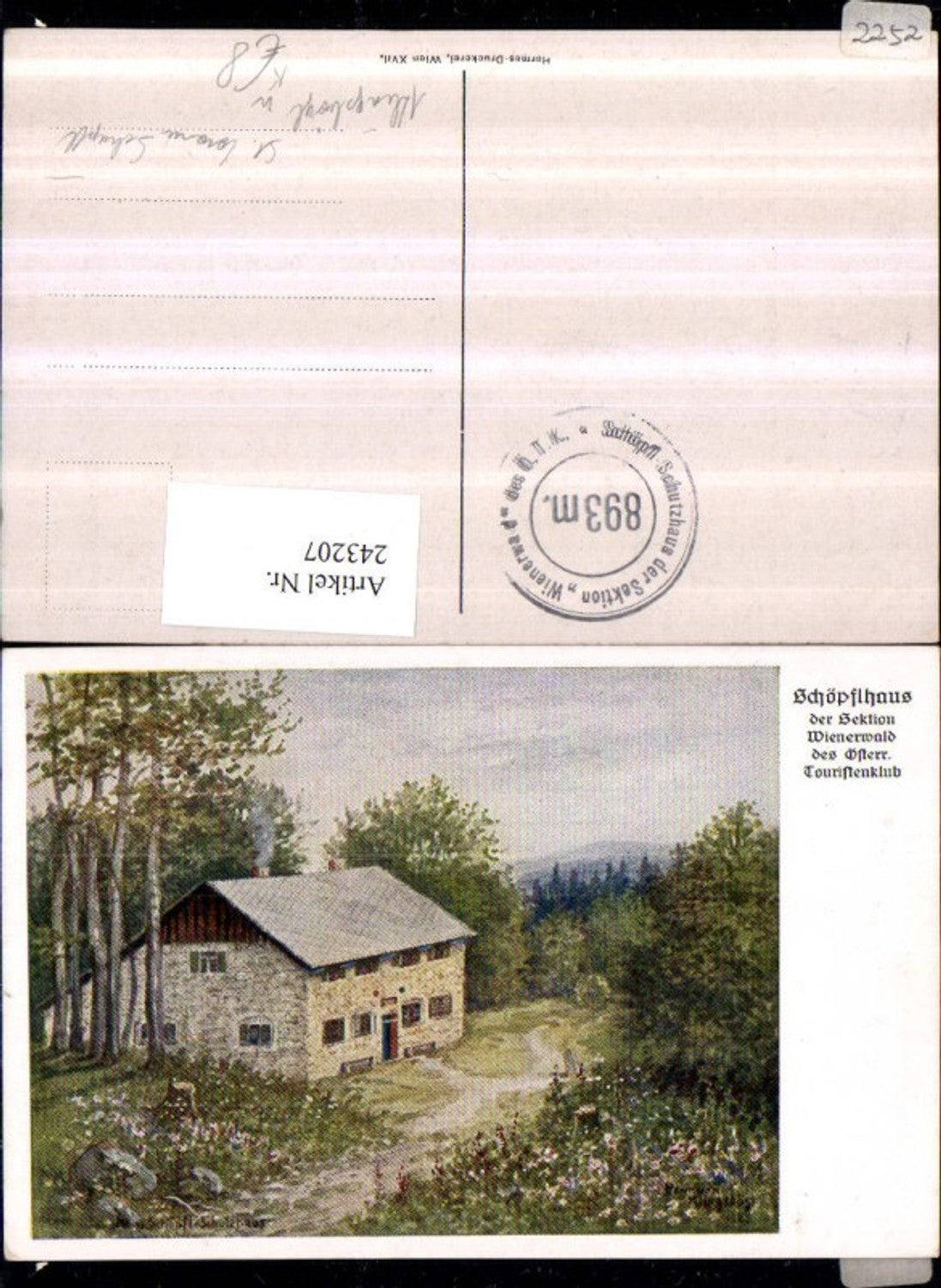 243207,Künstler AK H. Klingsbögl Schöpflhaus b. Klausen-Leopoldsdorf