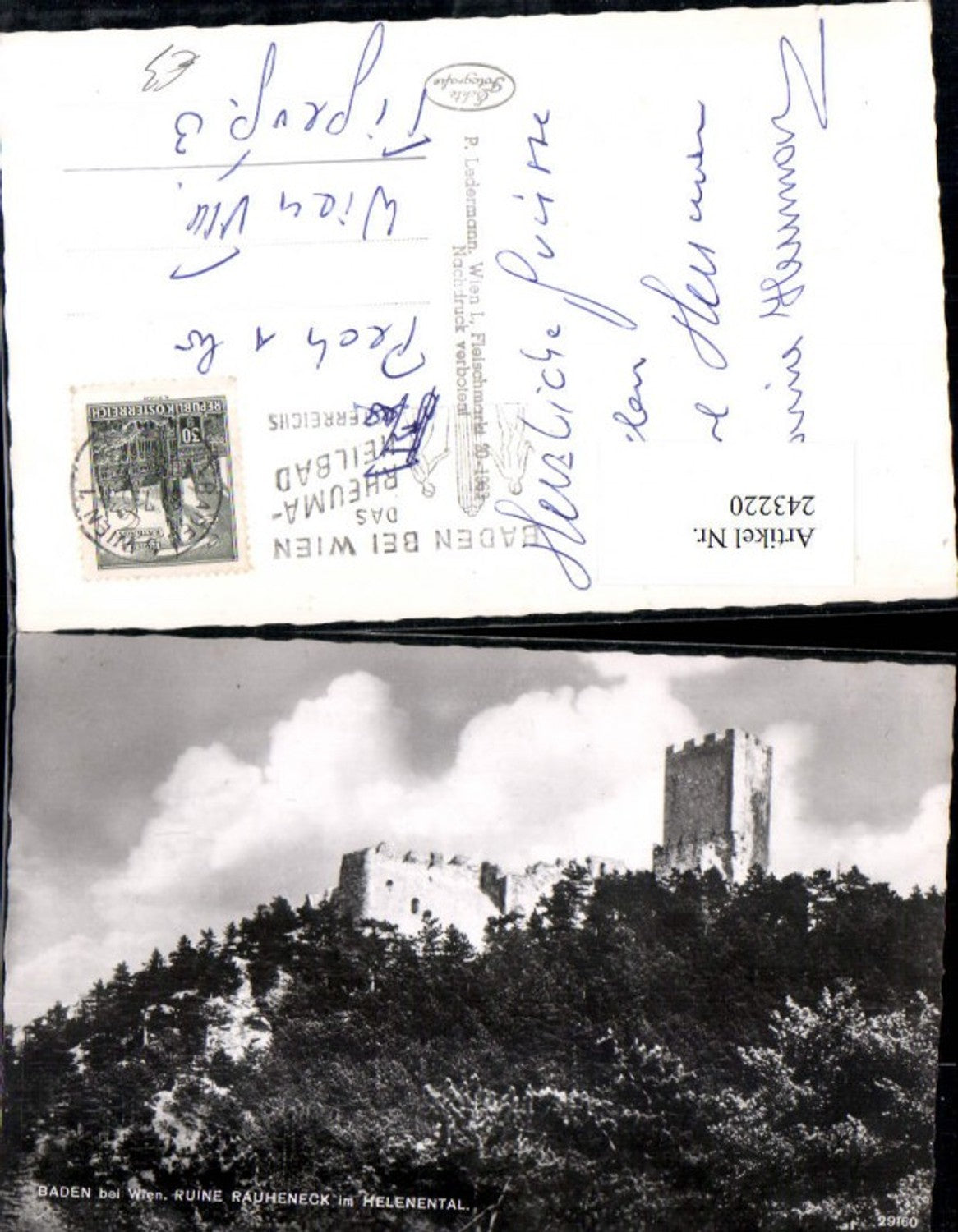 243220,Baden b. Wien Ruine Rauheneck im Helenental
