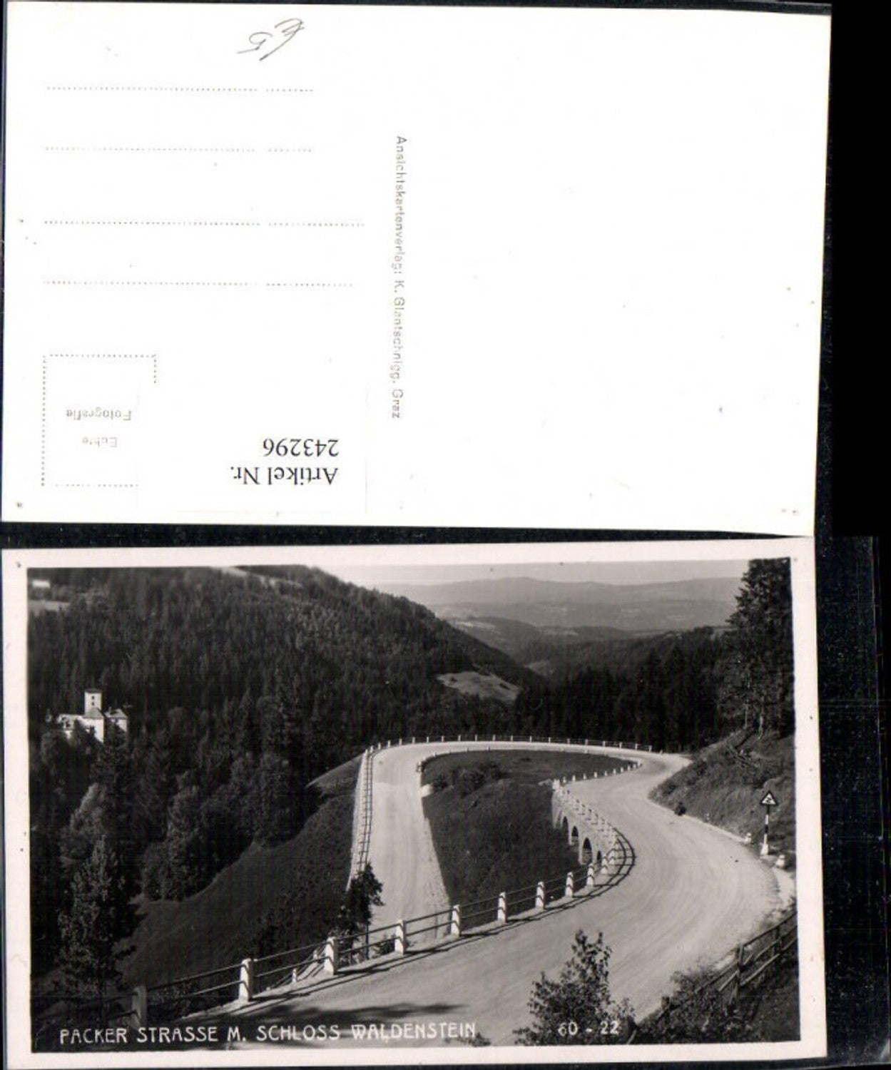 243296,Packer Straße m. Schloss Waldenstein b. St. Leonhard im Lavanttal