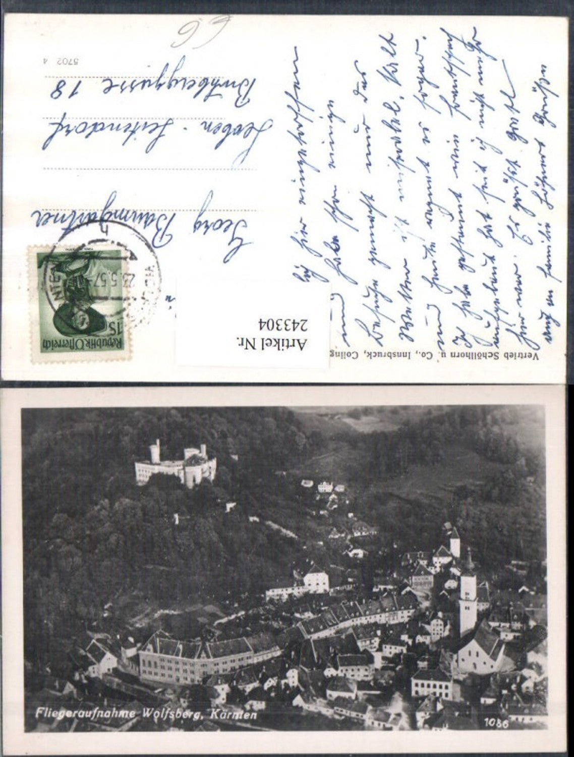 243304,Wolfsberg Totale Fliegeraufnahme 1086