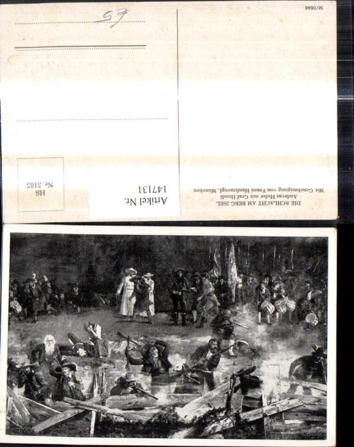 147131,Künstler Ak Die Schlacht a. Berg Isel Andreas Hofer m. Graf Hendl Tiroler Freiheitskampf