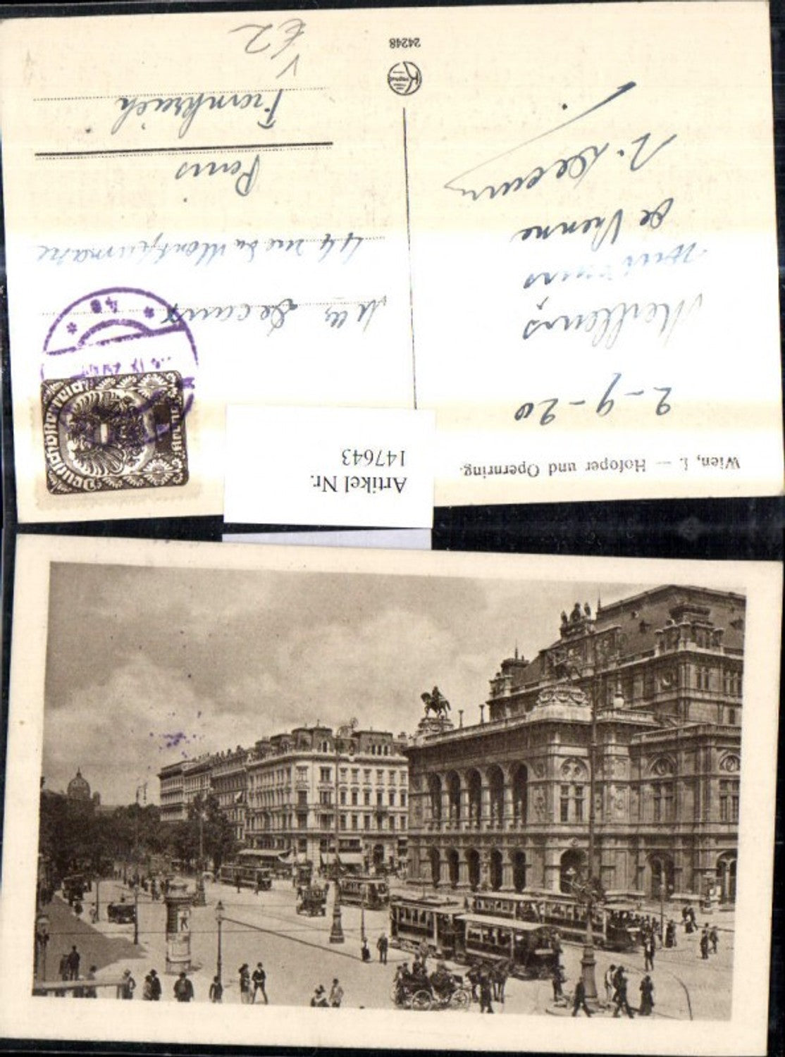 147643,Wien 1 Hofoper Oper Opernring Strassenbahn Ringlinie pub Kilophot 24248