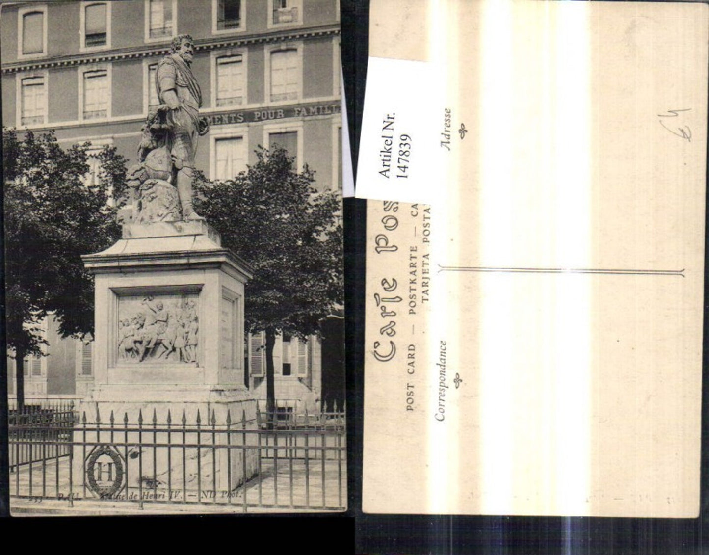 147839,Pau Statue de Henri IV