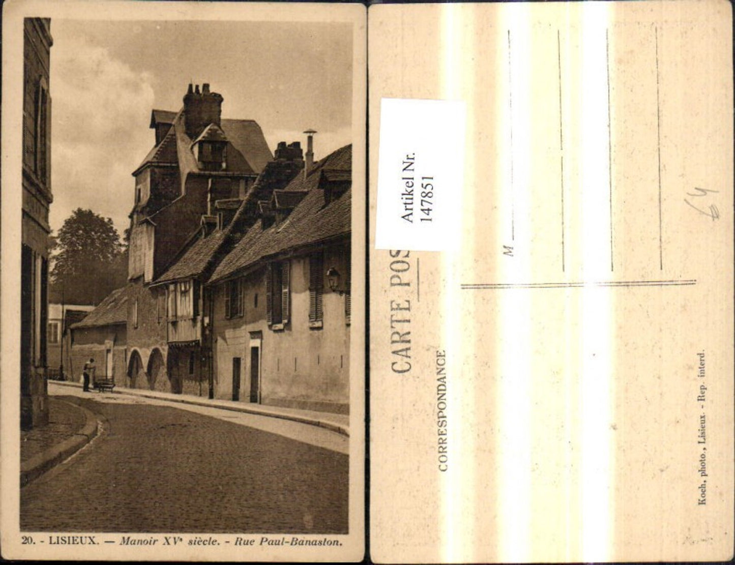 147851,Lisieux Manoir XV siecle Rue Paul Banaston Strassenansicht