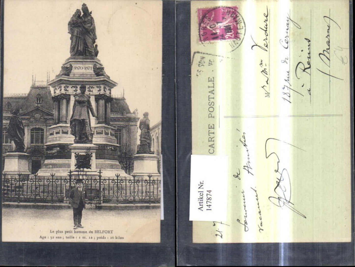147874,Le plus petit homme de Belfort Kleiner Mann Denkmal