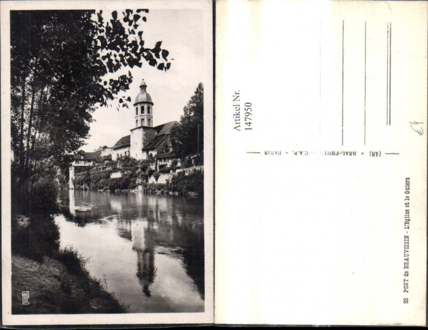 147950,Pont de Beauvoisin L Eglise et le Guiers