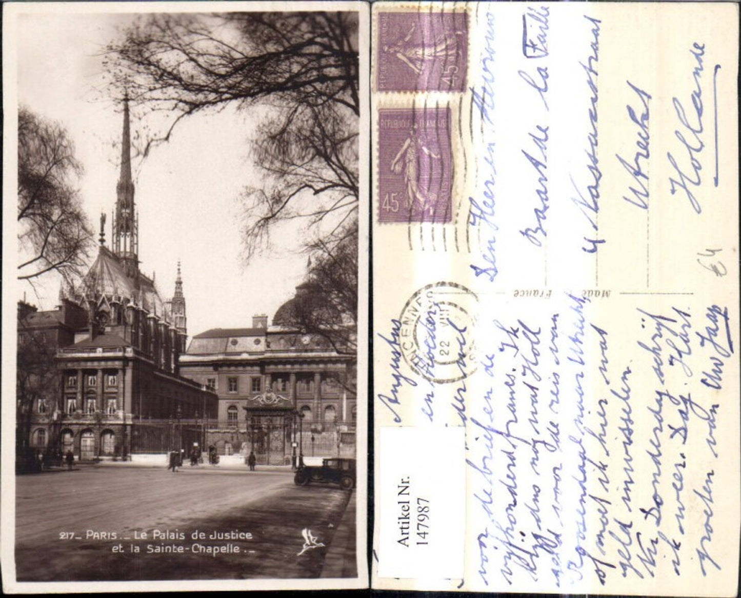 147987,Paris Le Palais de Justice et la Sainte Chapelle
