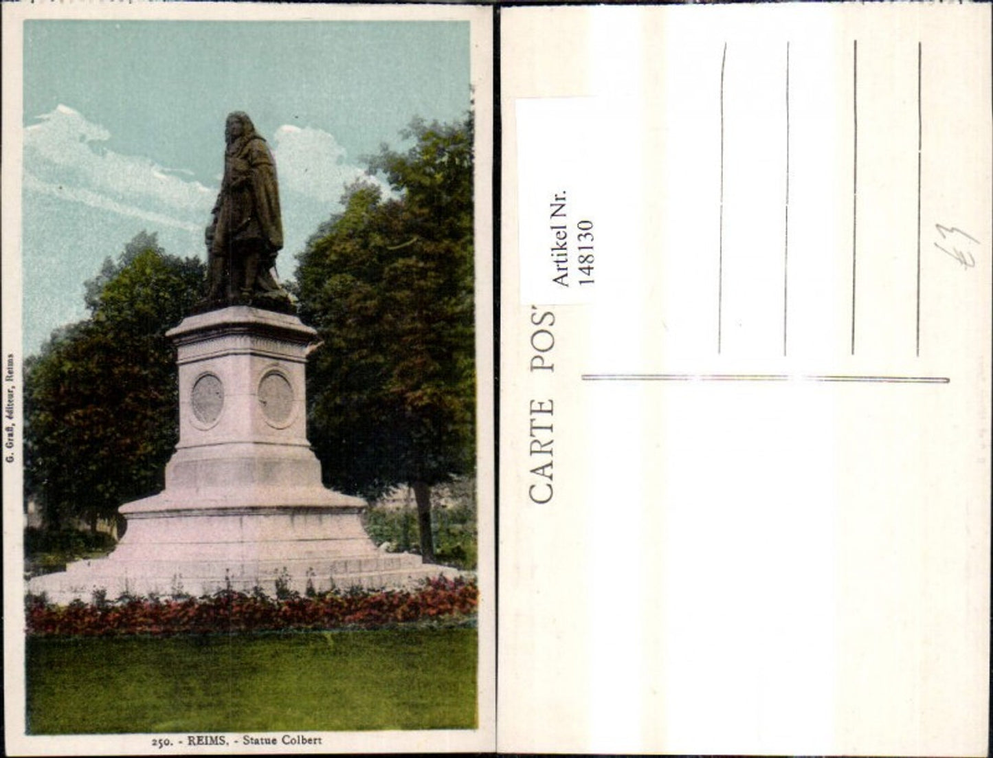148130,Reims Statue Colbert Denkmal