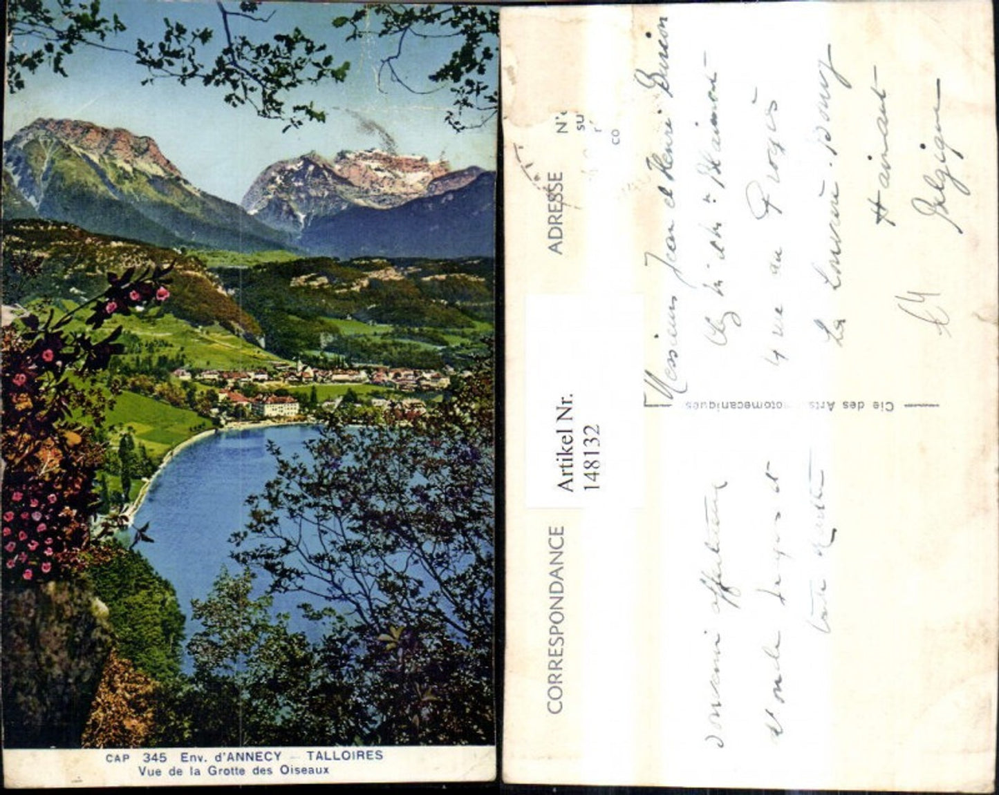 148132,Env. d. Annecy Talloires Vue de la Grotte des Oiseaux