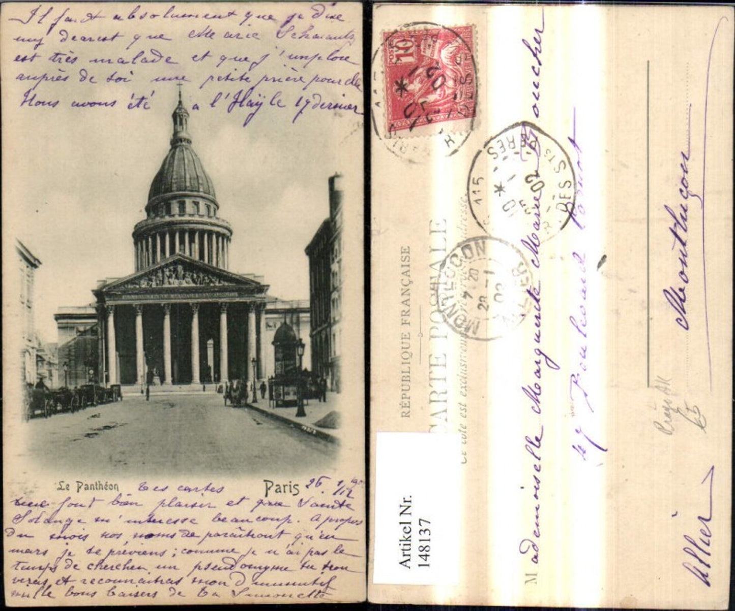 148137,Präge Ak Paris Le Pantheon