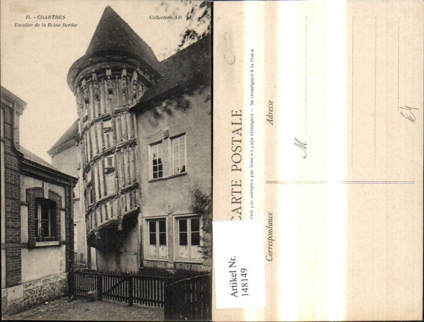 148149,Chartres Escalier de la Reine Berthe Gebäude Haus