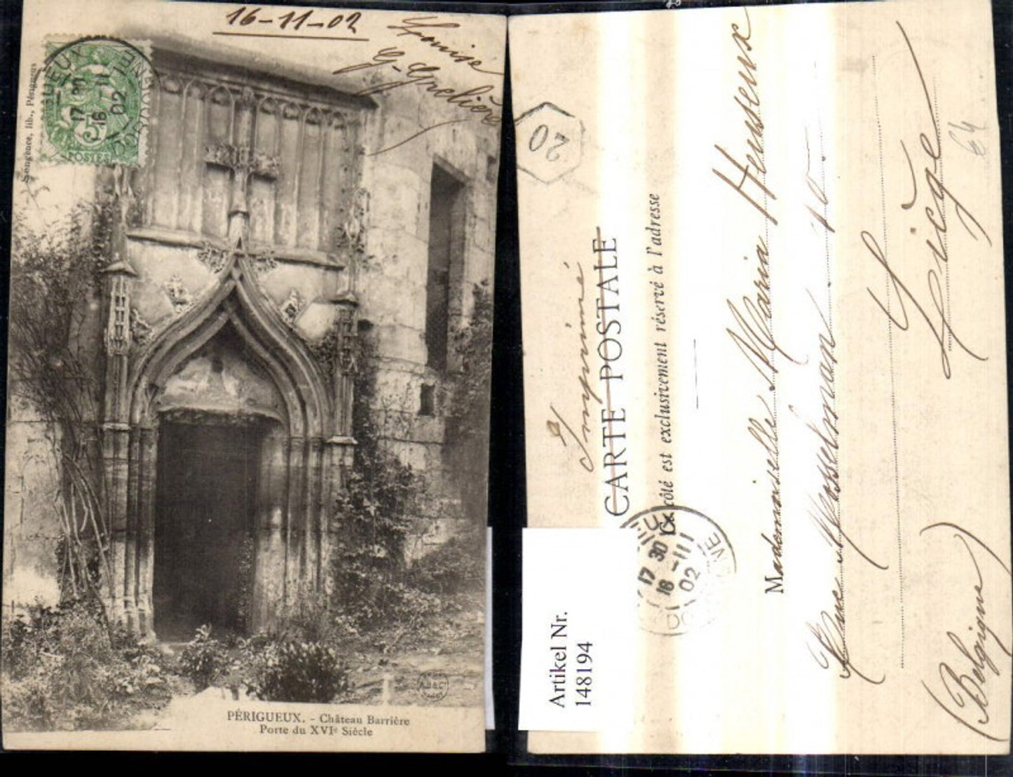 148194,Perigueux Chateau Barriere Porte du XVI Siecle Eingang Schloss Tor