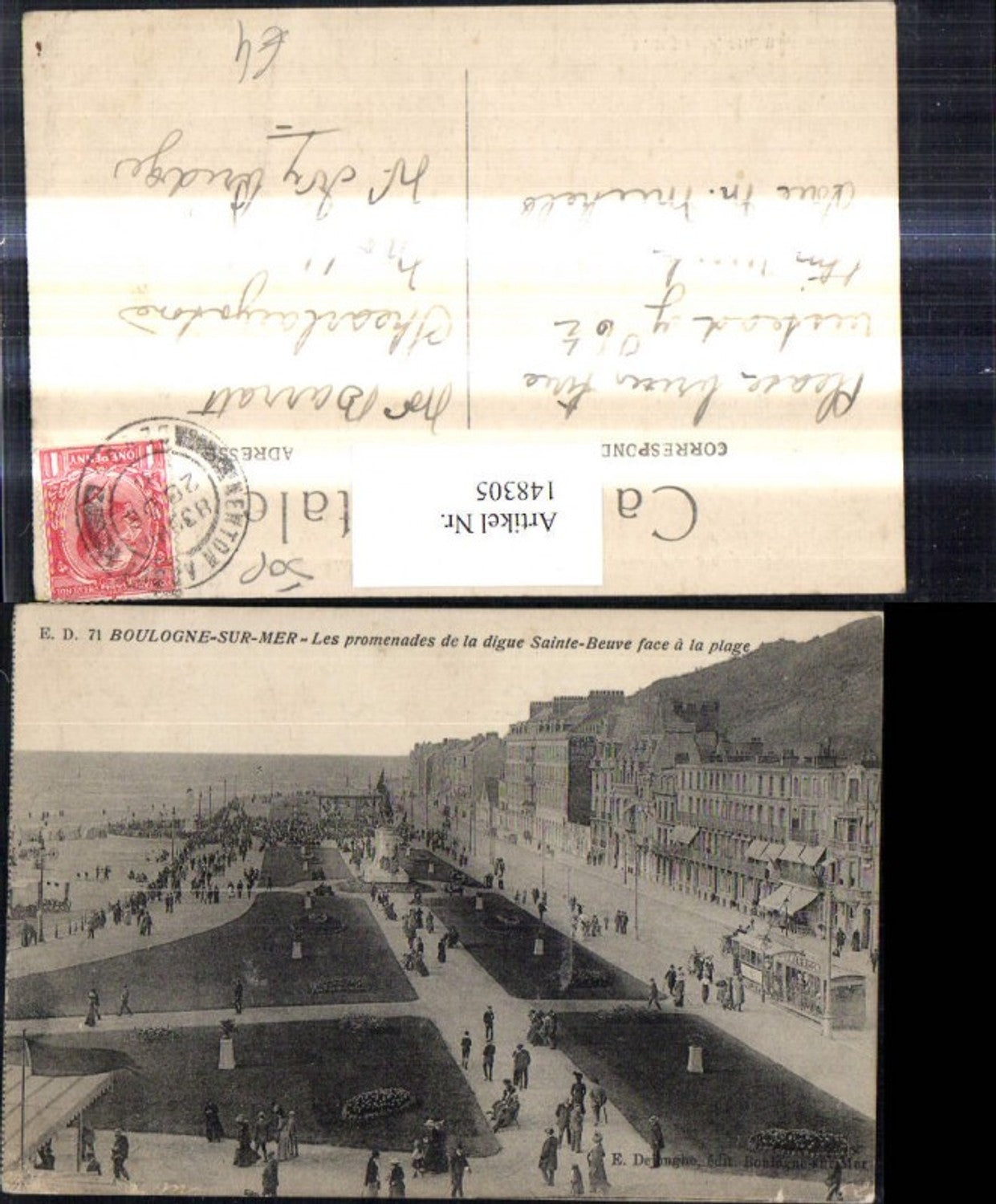 148305,Boulogne Sur Mer Les promenades de la digue Sainte Beuve face a la plage Strand Promenade