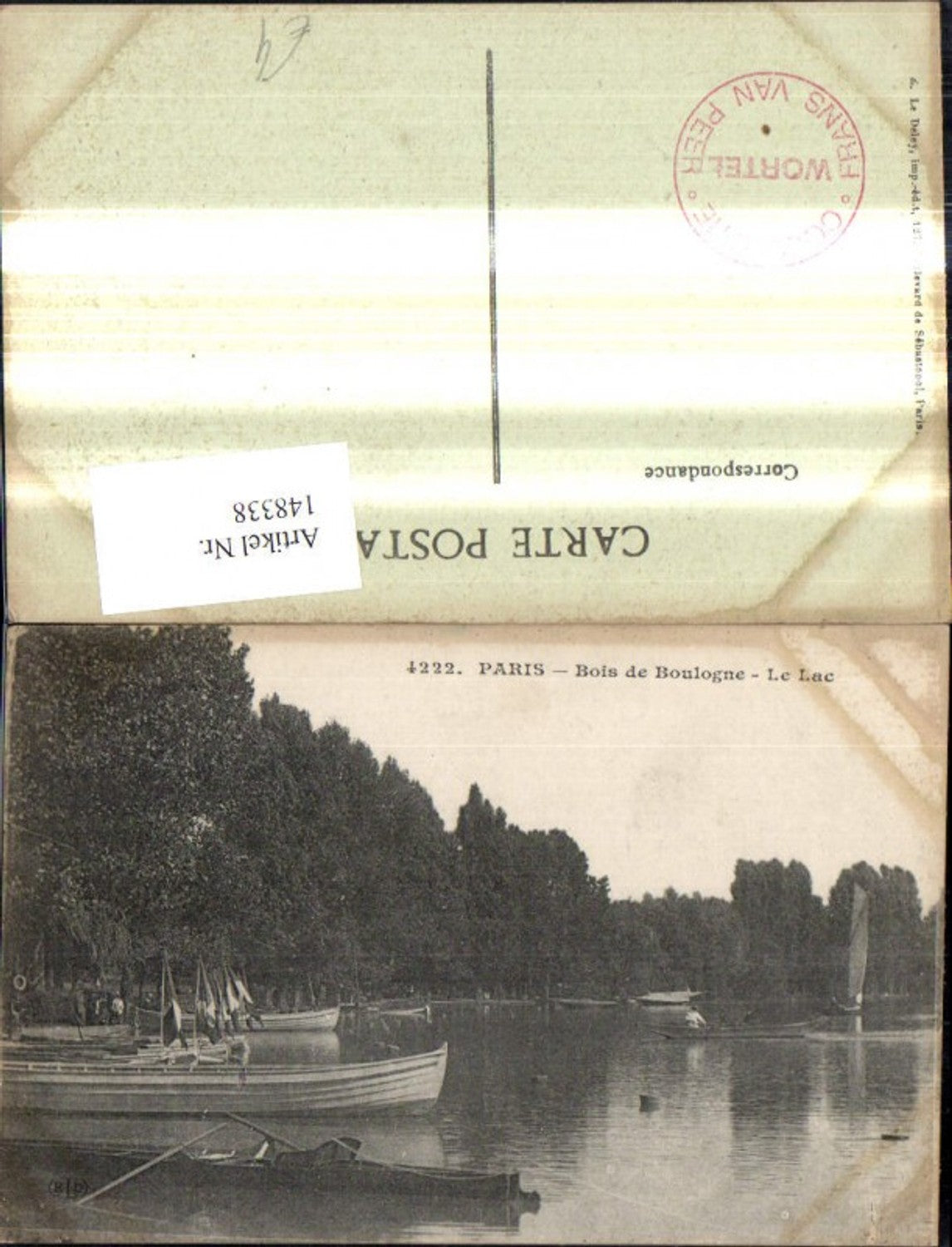 148338,Paris Bois de Boulogne Le Lac See Boote
