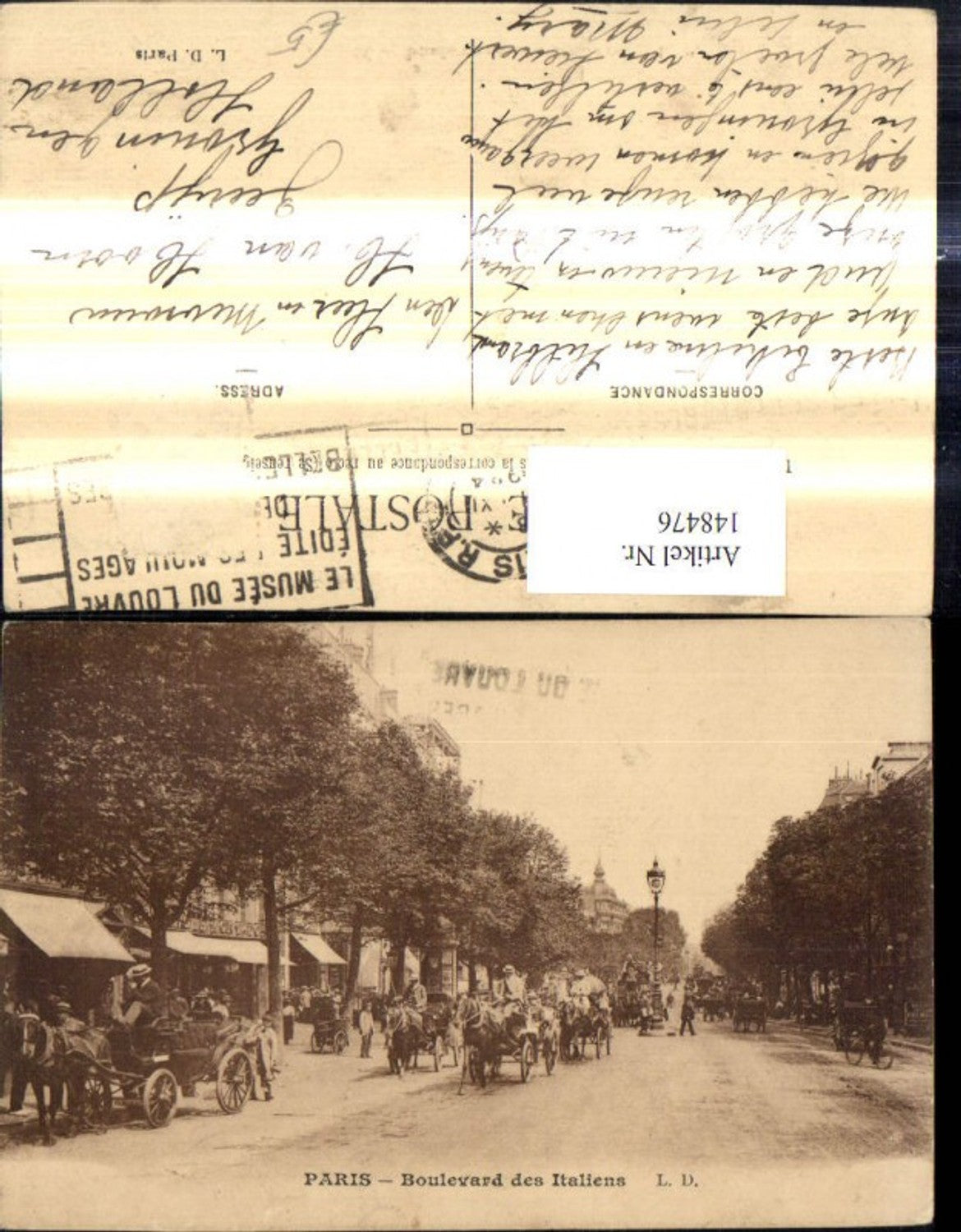 148476,Paris Boulevard des Italiens Strassenansicht Kutschen
