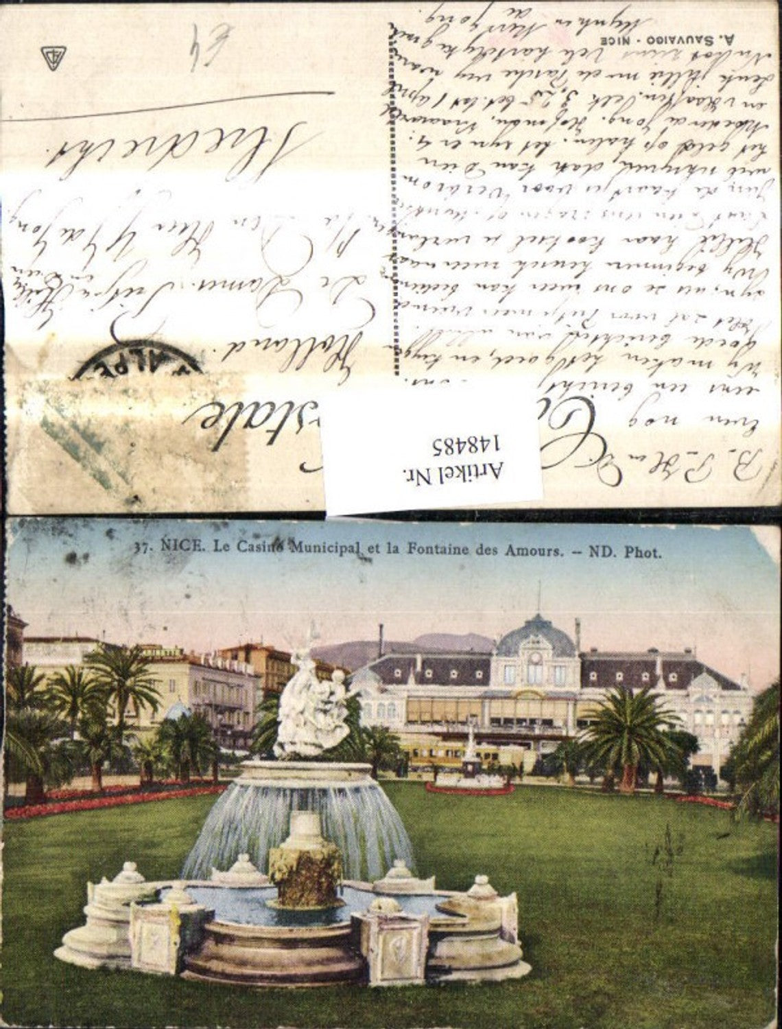 148485,Nice Nizza Le Casino Municipal et la Fontaine des Amours Springbrunnen Brunnen