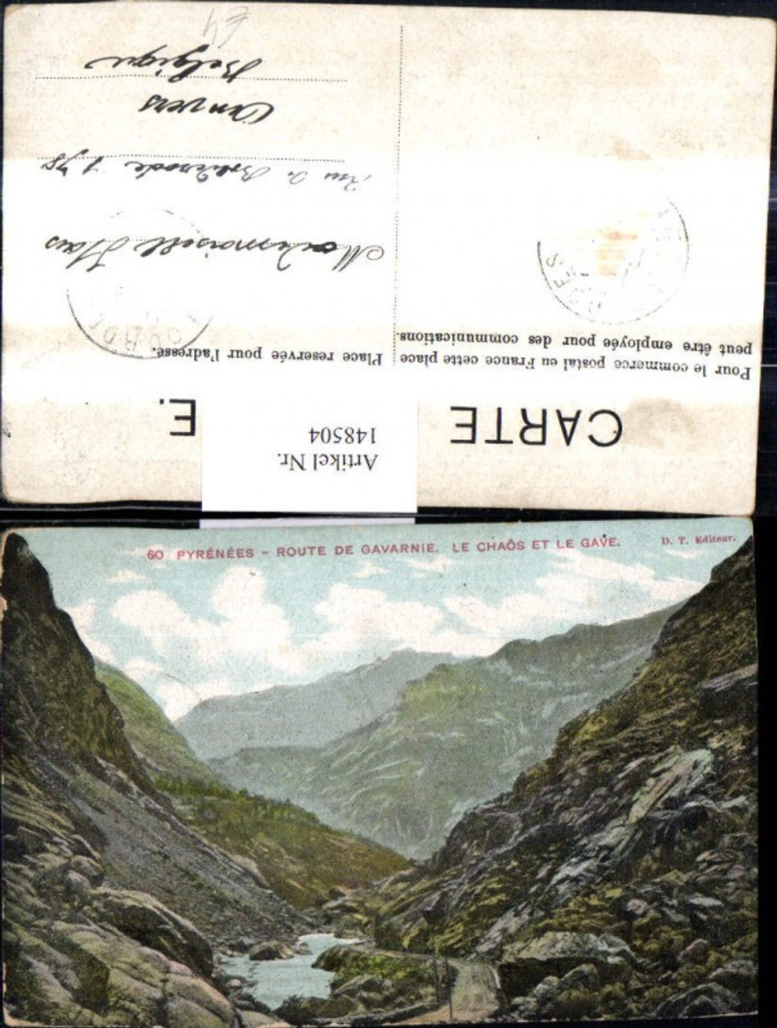 148504,Pyrenees Route de Gavarnie Le Chaos et le Gave Bergansicht Tal
