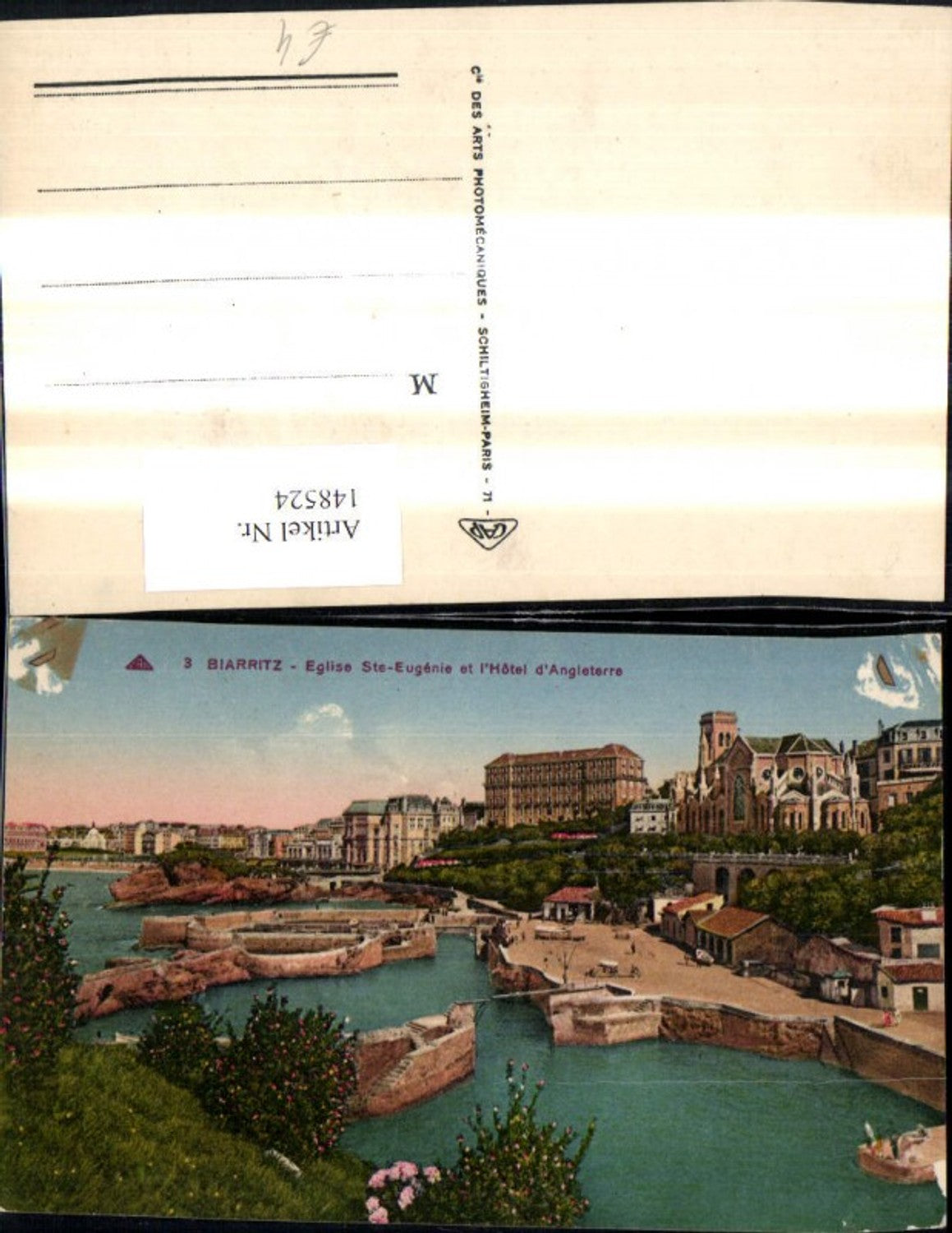 148524,Biarritz Eglise Ste Eugenie et l Hotel d Angleterre