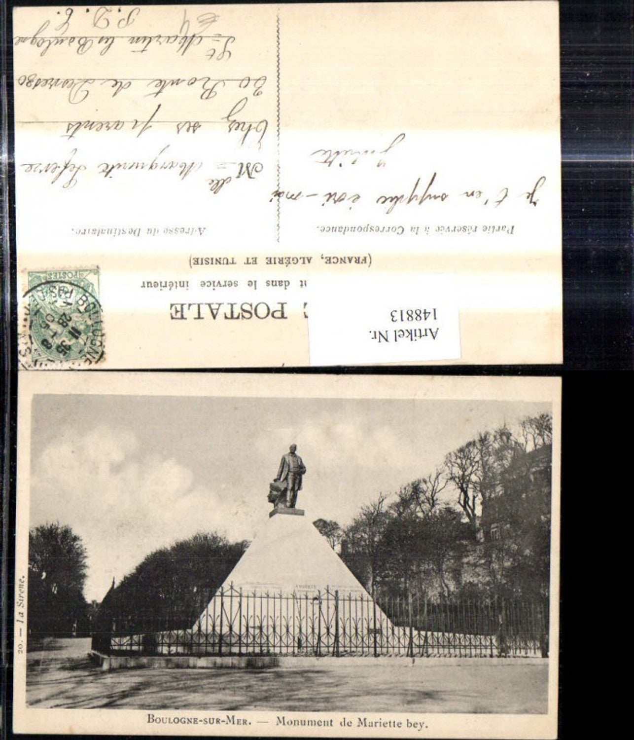 148813,Boulogne Sur Mer Monument de Mariette Bey Statue Denkmal