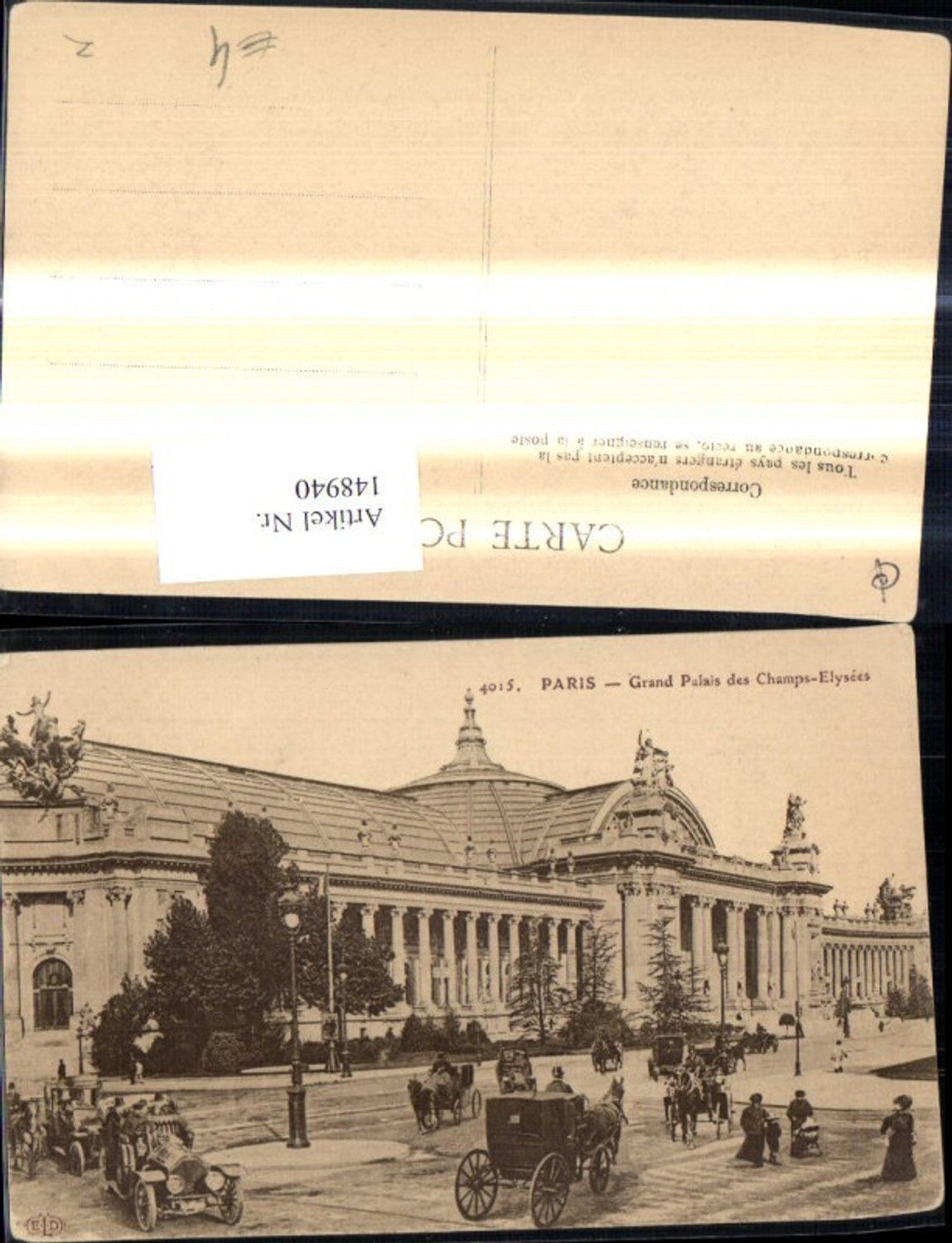 148940,Paris Grand Palais des Champs Elysees Kutschen Automobile