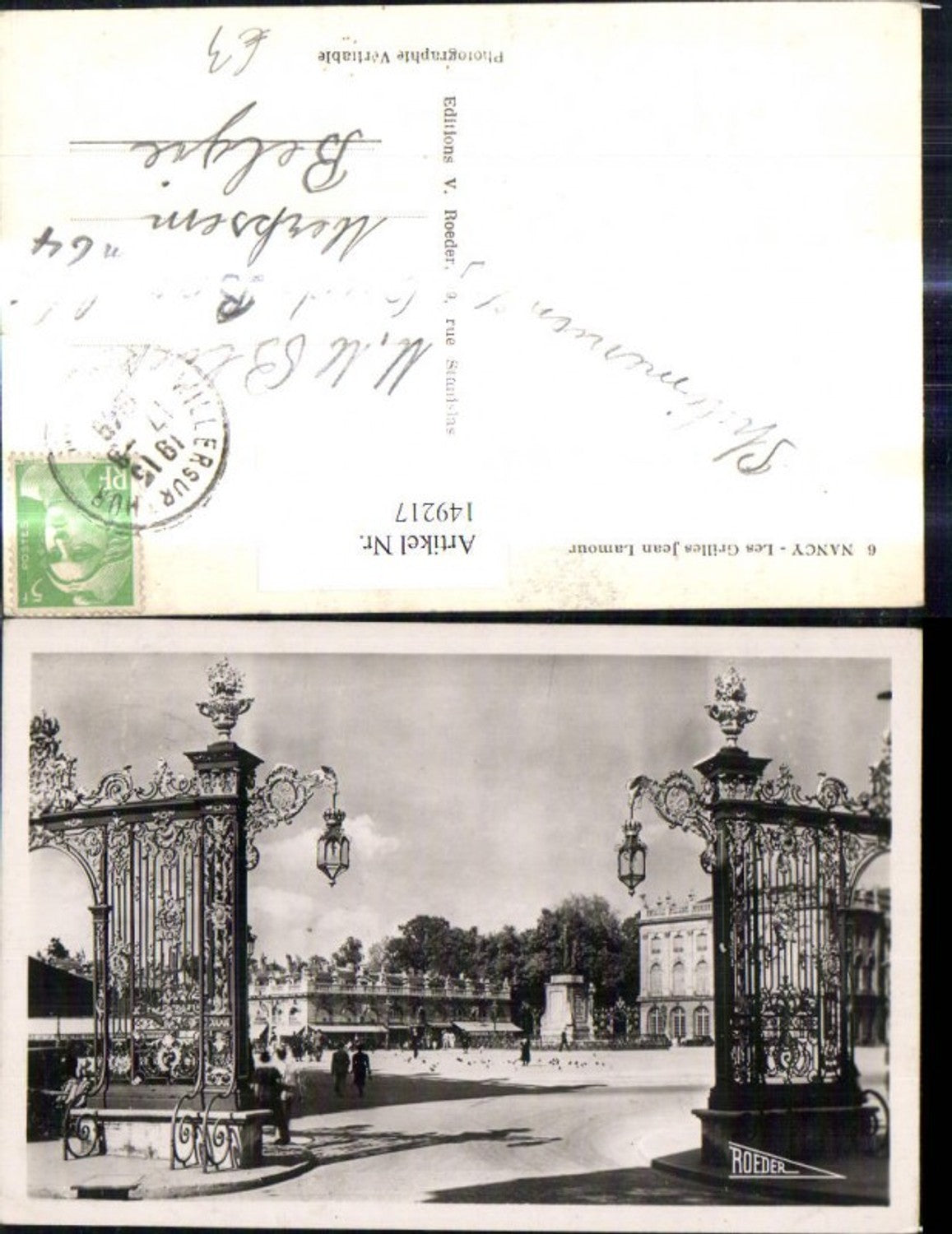 149217,Nancy Les Grilles Jean Lamour