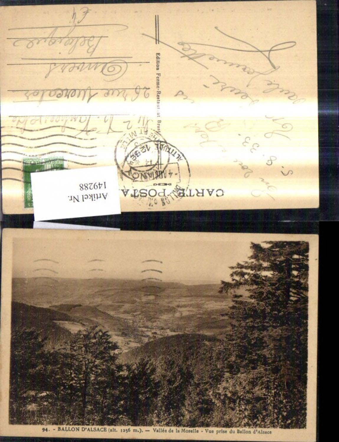 149288,Ballon d Alsace Vallee de la Moselle Vue prise du Ballon d Alsace