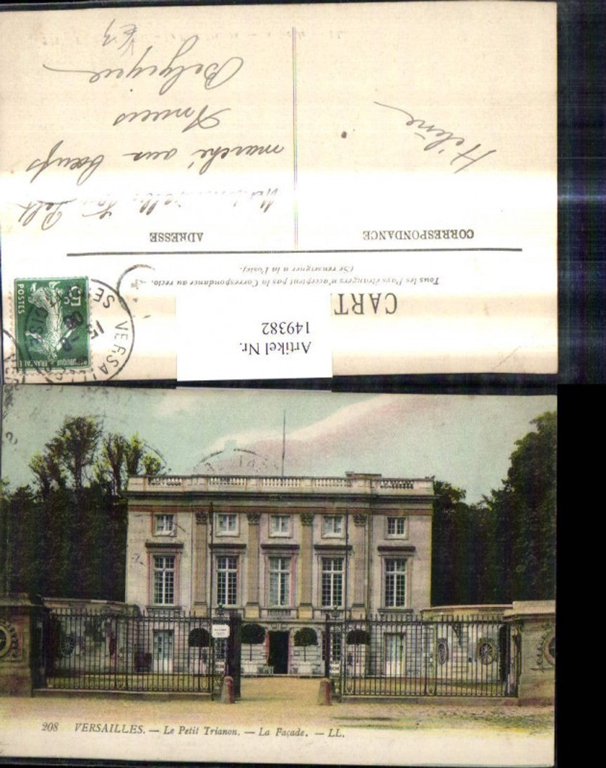 149382,Versailles Le Petit Trianon La Facade pub LL 208