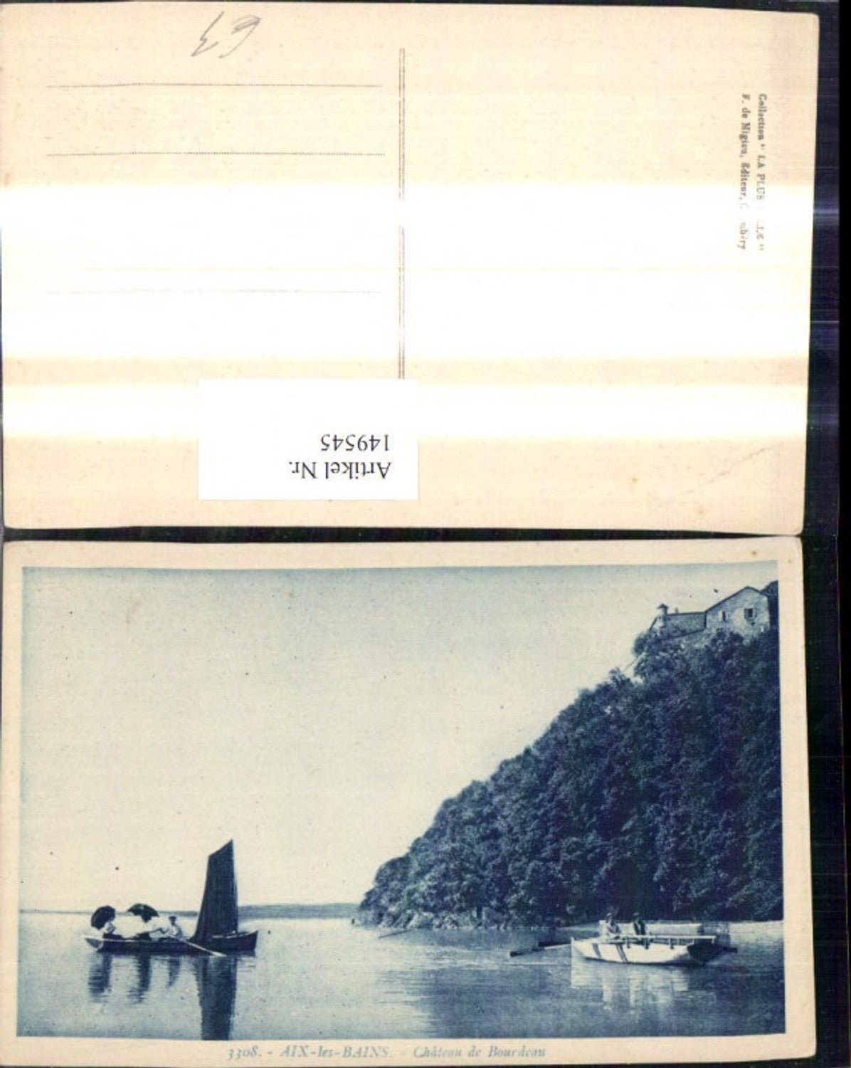 149545,Aix des Bains Chateau de Bourdeau Schloss Küste Ruderboot Segelboot Boote
