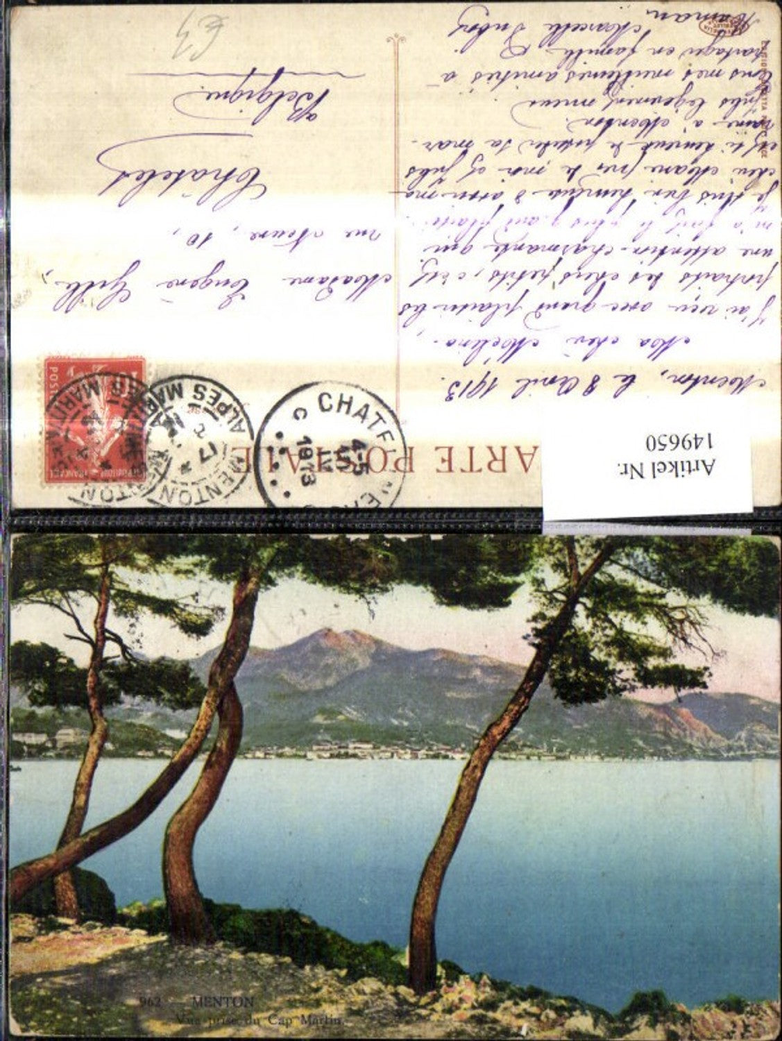 149650,Menton Vue prise du Cap Martin
