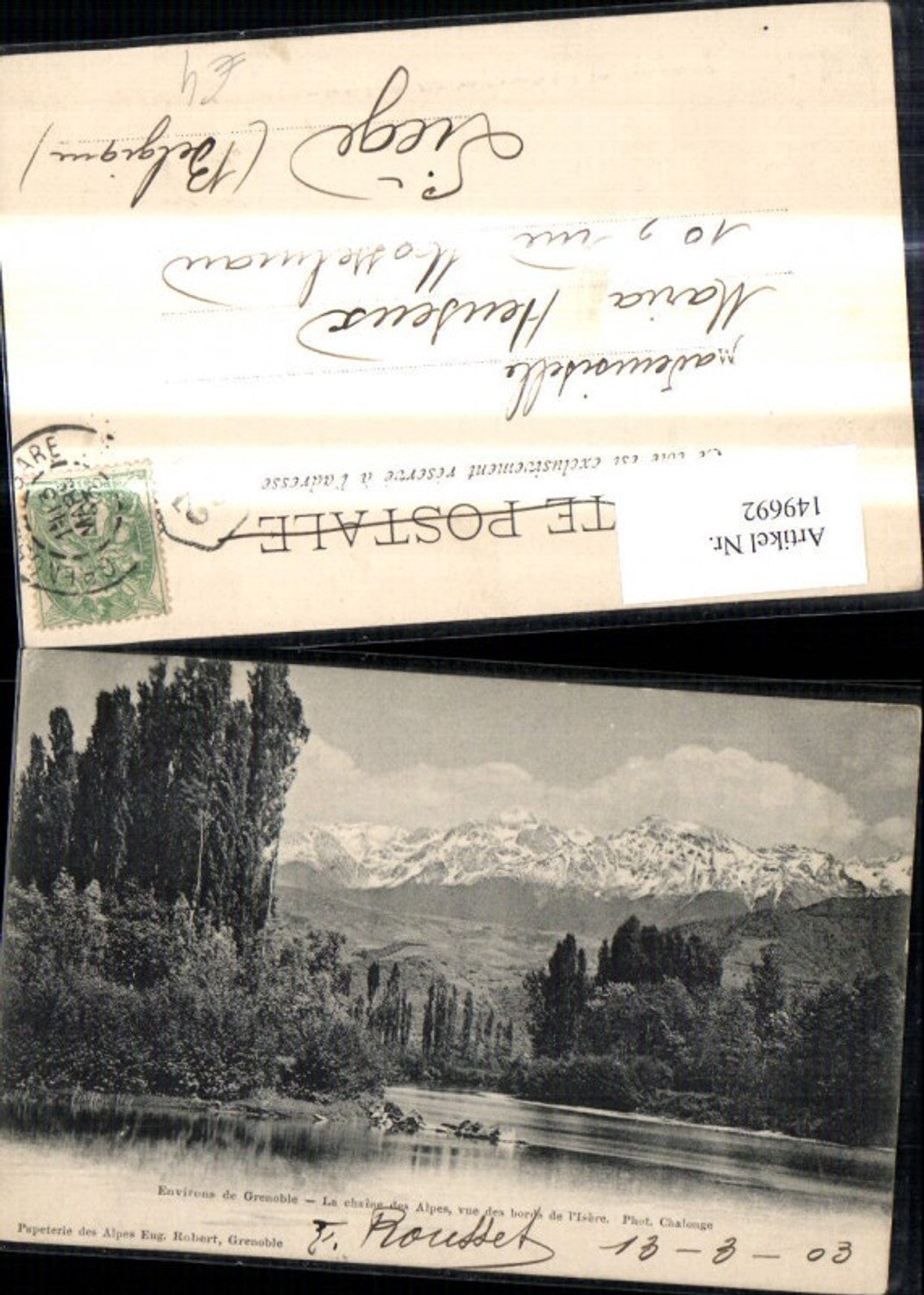 149692,Environs de Grenoble La chaine des Alpes vue des bords de I Isere Bergkulisse