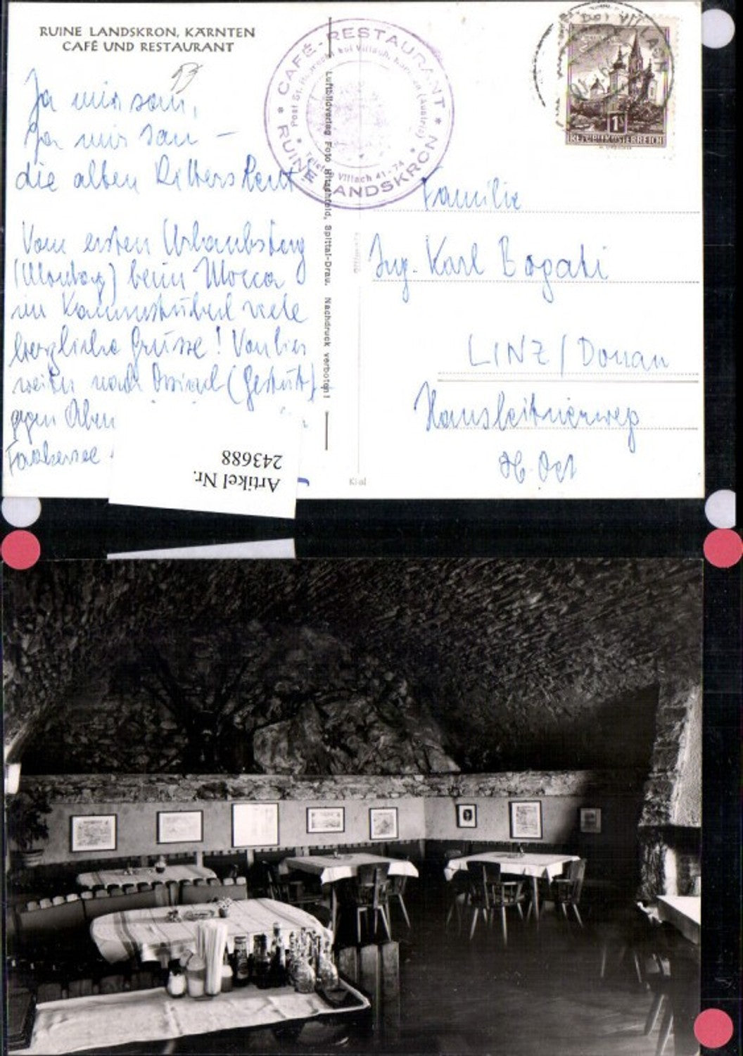 243688,Ruine Burg Landskron Cafe u. Restaurant Innenansicht