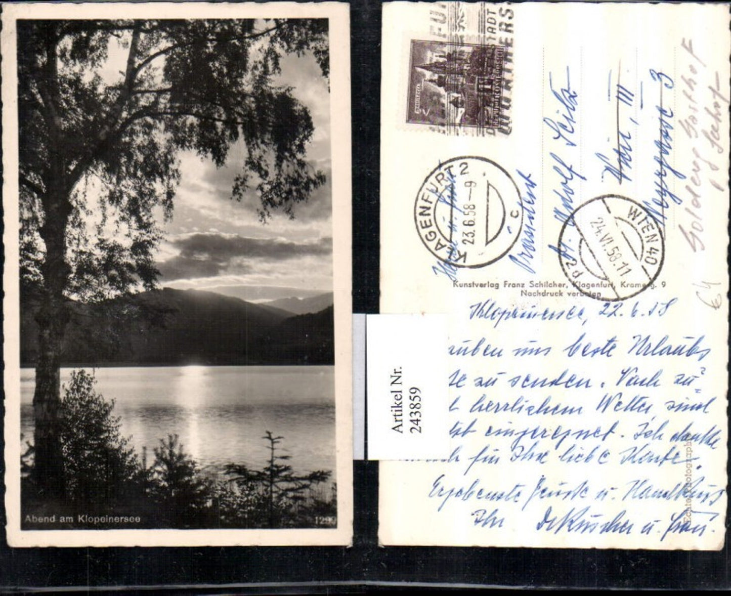 243859,Abend am Klopeinersee Partie b. Völkermarkt pub Franz Schilcher 1299