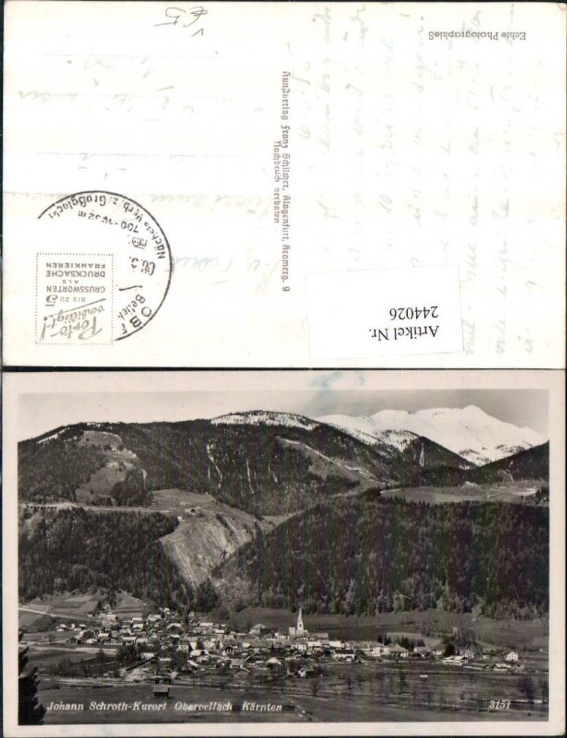 244026,Johann Schroth-Kurort Obervellach Totale pub Franz Schilcher 3151
