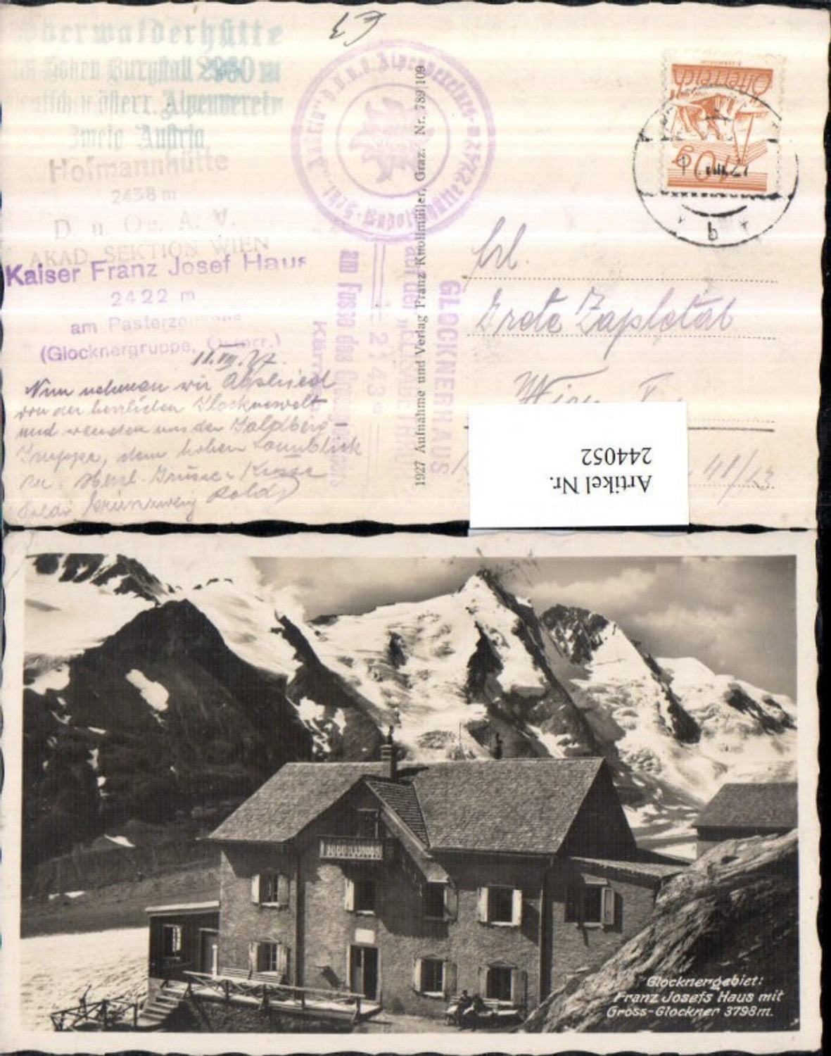 244052,Glocknergebiet Franz Josefs Haus m. Großglockner b. Heiligenblut