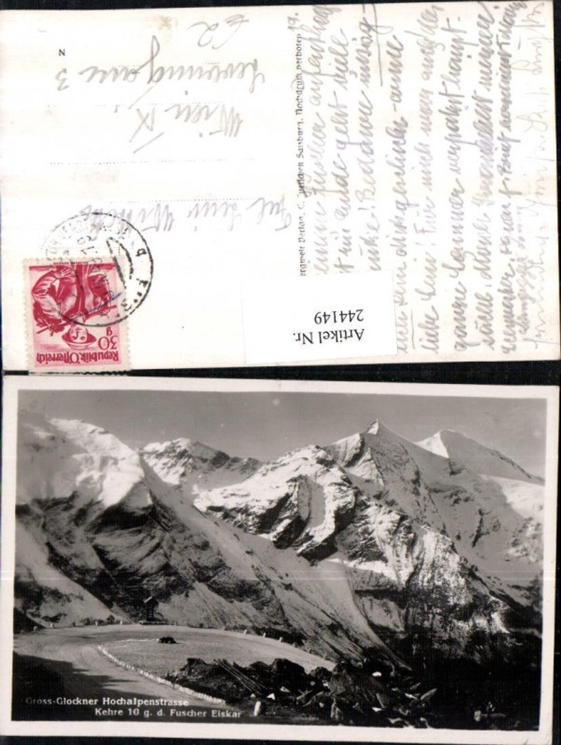244149,Großglockner Hochalpenstraße Kehre 10 geg. d. Fuscher Eiskar Bergkulisse