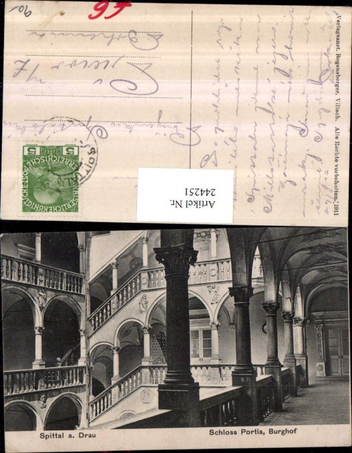 244251,Spittal an d. Drau Schloss Portia Burghof Arkaden