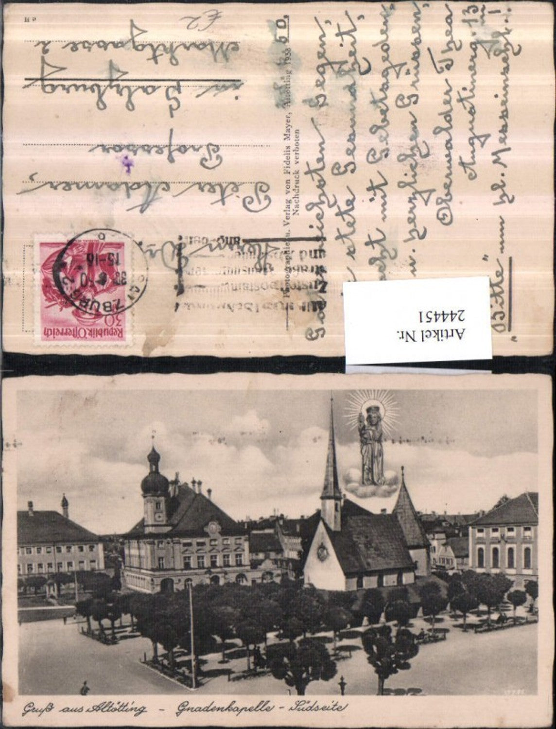244451,Gruß aus Altötting Gnadenkapelle m. Gnadenbild