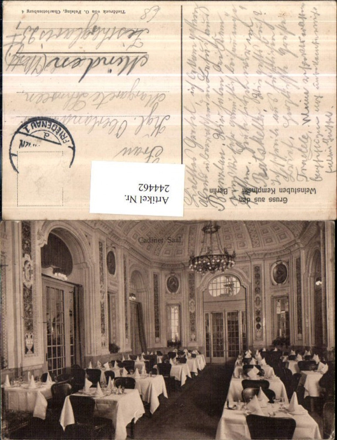 244462,Berlin Gruß aus den Weinstuben Kempinski Cadiner Saal Innenansicht