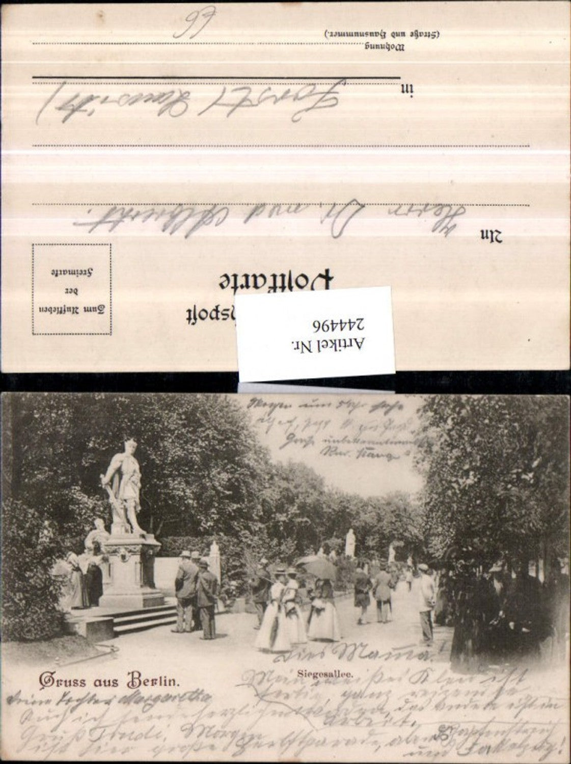 244496,Gruß aus Berlin Siegesallee m. Denkmäler Statuen